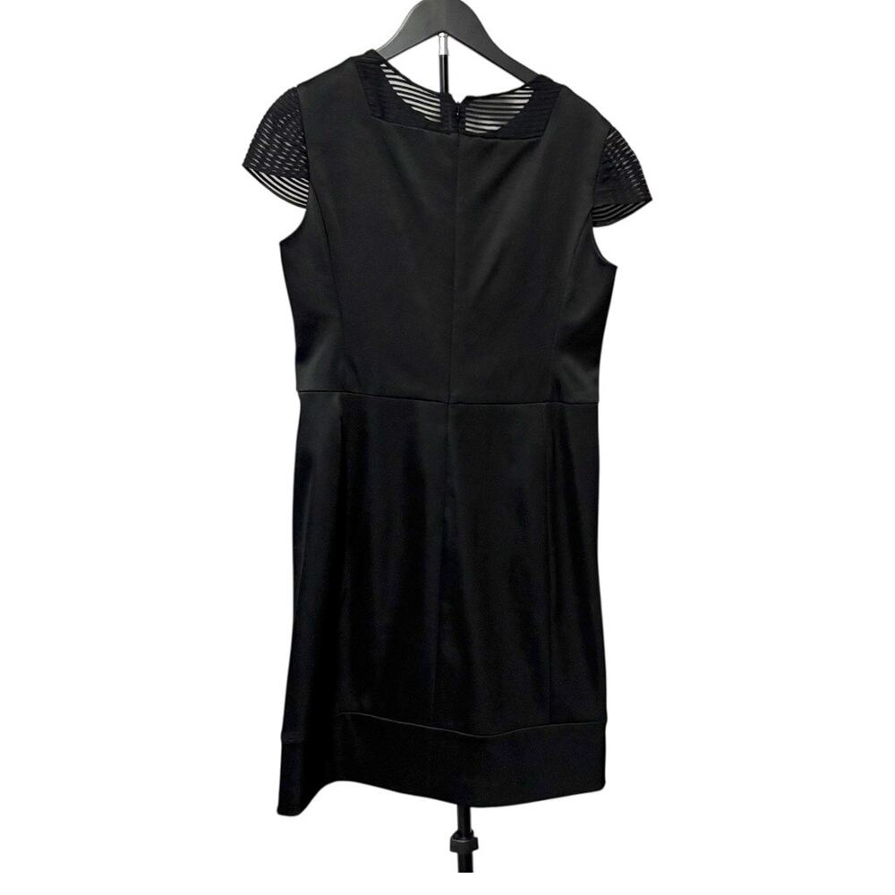 J. Mendel Cocktail Dress Sz 12 - Black Midi Short Sleeve Like New